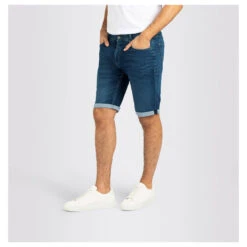 MAC Jogn Jeans Bermuda Night Blue Vintage Wash -Modebekleidungs Geschäft mac jeans jogn bermuda blau h659 model