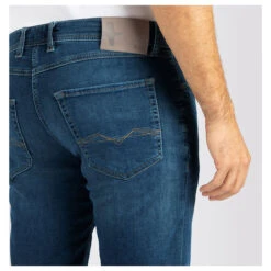 MAC Jogn Jeans Bermuda Night Blue Vintage Wash -Modebekleidungs Geschäft mac jeans jogn bermuda blau h659 model detail hinten