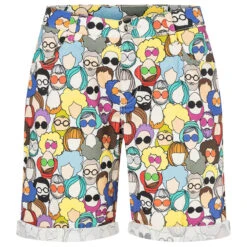 MAC Shorty Baumwollhose People Print Summer -Modebekleidungs Geschäft mac jeans shorty summer clean people print 972b ansicht vorne