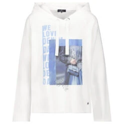 Monari Damen Hoodie Sweatshirt Off White Denim Love