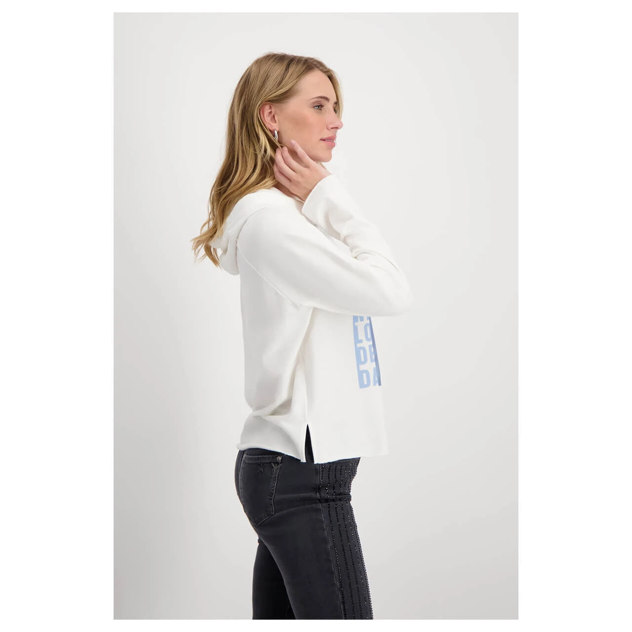Monari Damen Hoodie Sweatshirt Off White Denim Love 3 Monari Damen Hoodie Sweatshirt Off White Denim Love – Bild 3