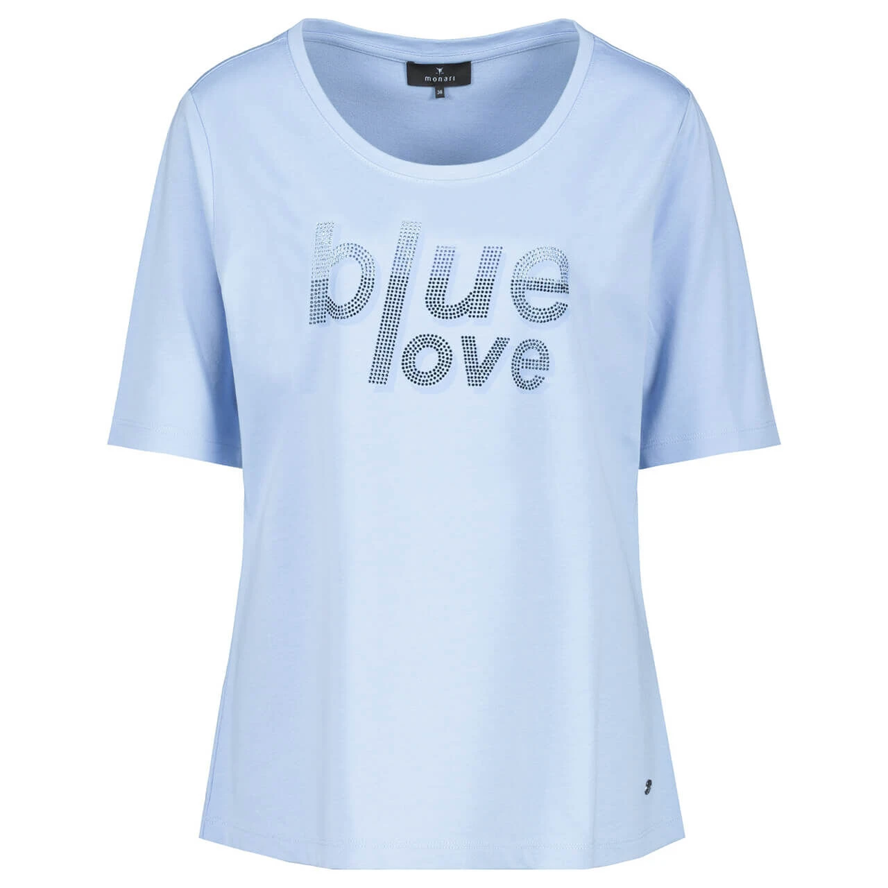 Monari Damen T-Shirt Light Blue Glitter 1 Monari Damen T-Shirt Light Blue Glitter