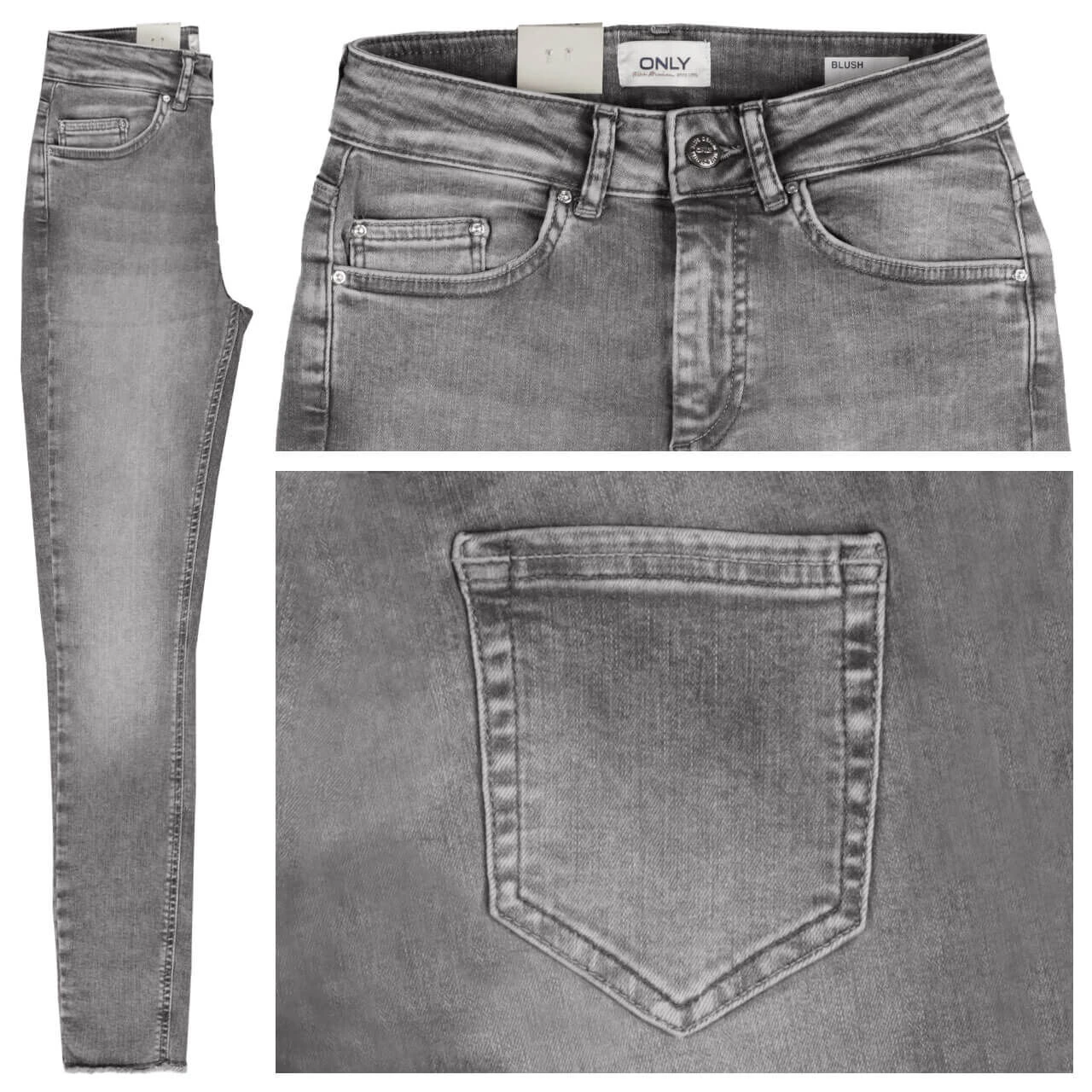 Only Blush Ankle Skinny Jeans Grey Denim 1 Only Blush Ankle Skinny Jeans Grey Denim