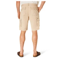 Pioneer Collin Cargo Baumwoll Bermuda Sand Beige -Modebekleidungs Geschäft pioneer jeans collin beige 8113 model hinten