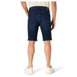 Pioneer Finn Jeans Bermuda Megaflex Dark Blue Used -Modebekleidungs Geschäft pioneer jeans finn megaflex blau 6812 model hinten