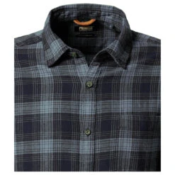 Pioneer Herren Langarm Hemd Sea Blue Checked -Modebekleidungs Geschäft pioneer shirt 1 1 kent hemd blau 6946 detail vorne