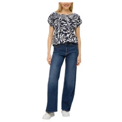 S.Oliver Damen T-Shirt Navy Print 7 S.Oliver Damen T-Shirt Navy Print -Modebekleidungs Geschäft s oliver bluse blau 59a1 model