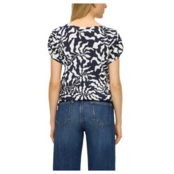 S.Oliver Damen T-Shirt Navy Print 6 S.Oliver Damen T-Shirt Navy Print -Modebekleidungs Geschäft s oliver bluse blau 59a1 model hinten