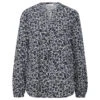 S.Oliver Damen Langarm Bluse Navy Blue Print
