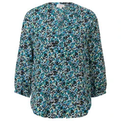 S.Oliver Damen 3/4 Arm Bluse Black Multicolor