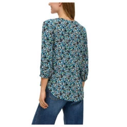 S.Oliver Damen 3/4 Arm Bluse Black Multicolor 6 S.Oliver Damen 3/4 Arm Bluse Black Multicolor -Modebekleidungs Geschäft s oliver bluse gruen 99a0 model hinten