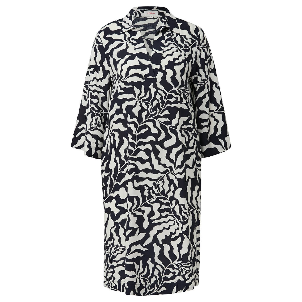 S.Oliver Damen 3/4 Arm Kleid Navy Printed 1 S.Oliver Damen 3/4 Arm Kleid Navy Printed