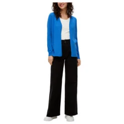 S.Oliver Damen Strickjacke Blue Melange -Modebekleidungs Geschäft s oliver cardigan blau 5531 model