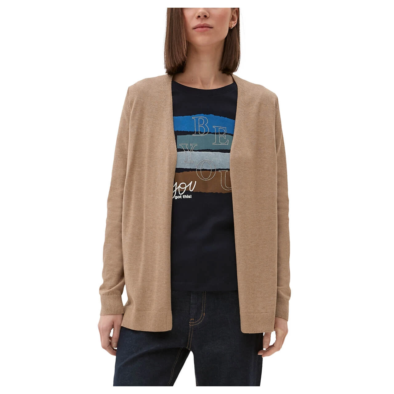 S.Oliver Damen Strickjacke Dark Oat Melange 2 S.Oliver Damen Strickjacke Dark Oat Melange – Bild 2