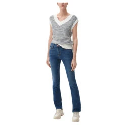 S.Oliver Damen Jeans Beverly Blue Wash -Modebekleidungs Geschäft s oliver jeans beverly blau 56z5 ansicht vorne