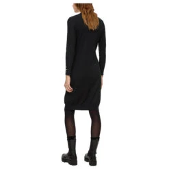 S.Oliver Damen Langarm Kleid Black -Modebekleidungs Geschäft s oliver kleid schwarz 9999 model hinten 28129