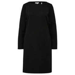 S.Oliver Damen Langarm Kleid Black Structured