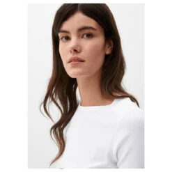 S.Oliver Damen Langarm Shirt Shiny White -Modebekleidungs Geschäft s oliver langarmshirt weiss 0100 detail