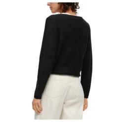S.Oliver Damen Pullover Deep Black -Modebekleidungs Geschäft s oliver strickpullover schwarz 9999 model hinten