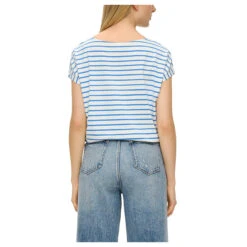 S.Oliver Damen T-Shirt Blue Stripes 6 S.Oliver Damen T-Shirt Blue Stripes -Modebekleidungs Geschäft s oliver top blau 55h2 model hinten