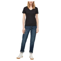 S.Oliver Damen T-Shirt Black Basic -Modebekleidungs Geschäft soliver tshirt black 9999 vorn1