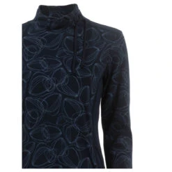 Soquesto Damen Langarm Kleid Navy Graphic Printed -Modebekleidungs Geschäft soqesto kleid kurz shirt navy 2800 detail