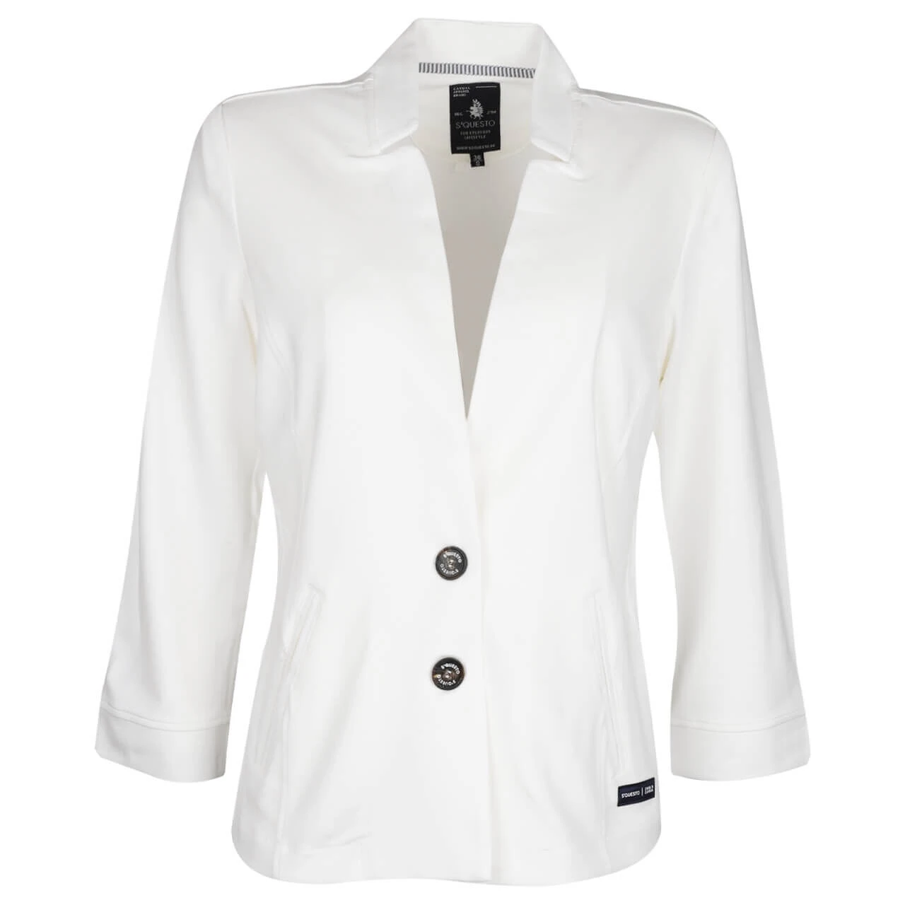 Soquesto 3/4 Arm Blazer White 1 Soquesto 3/4 Arm Blazer White