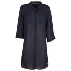 Soquesto Damen 3/4 Arm Long Bluse Navy
