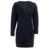 Soquesto Damen Langarm Kleid Navy Wording