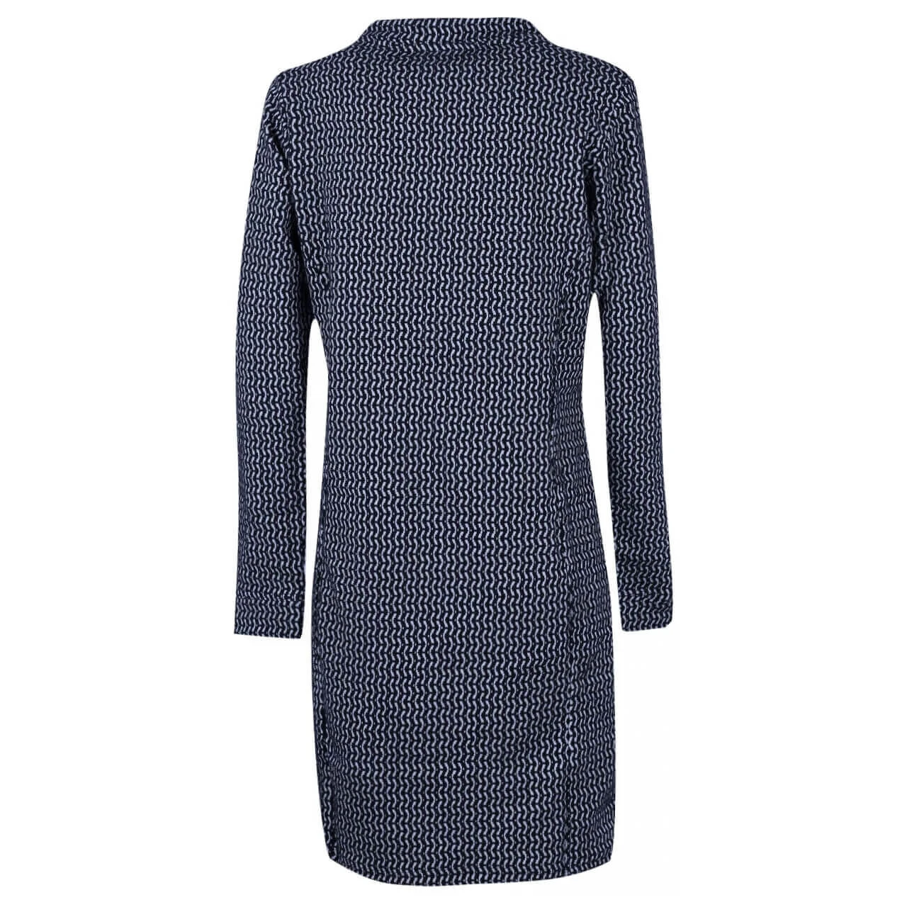 Soquesto Damen Langarm Kleid Navy Printed 2 Soquesto Damen Langarm Kleid Navy Printed – Bild 2
