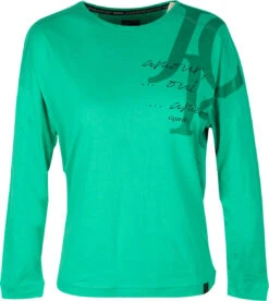 Soquesto Damen Langarm Shirt Signal Green Wording