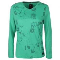 Soquesto Damen Langarm Shirt Signal Green Printed