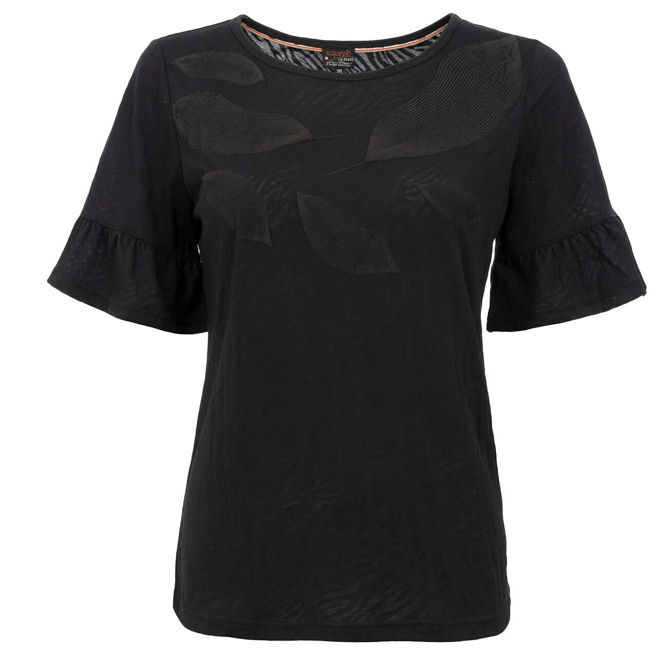 Soquesto Damen T-Shirt Shale Grey Leaves 1 Soquesto Damen T-Shirt Shale Grey Leaves