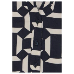 Street One Bamika Damen Langarm Bluse Deep Dark Blue Printed -Modebekleidungs Geschäft street one bamika print bluse blau 21238 detail