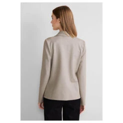 Street One Damen Blazer Basic Sand Melange -Modebekleidungs Geschäft street one basic blazer beige 15379 model hinten
