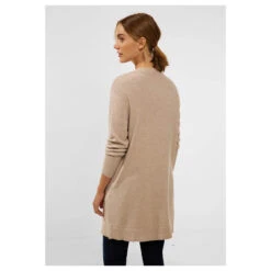 Street One Basic Cardigan Strickjacke Bleached Sand Melange -Modebekleidungs Geschäft street one basic cardigan beige 14960 seite
