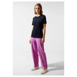 Street One Basic Interlock T-Shirt Deep Blue -Modebekleidungs Geschäft street one basic interlock shirt blau 11238 vorne