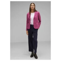 Street One Damen Blazer Basic Cozy Pink Melange -Modebekleidungs Geschäft street one blazer pink 15310 model