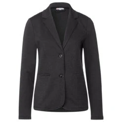 Street One Damen Blazer Basic Black Grey Melange