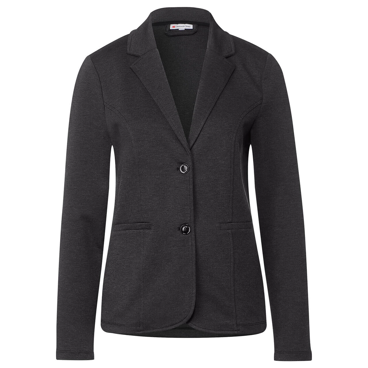 Street One Damen Blazer Basic Black Grey Melange 1 Street One Damen Blazer Basic Black Grey Melange