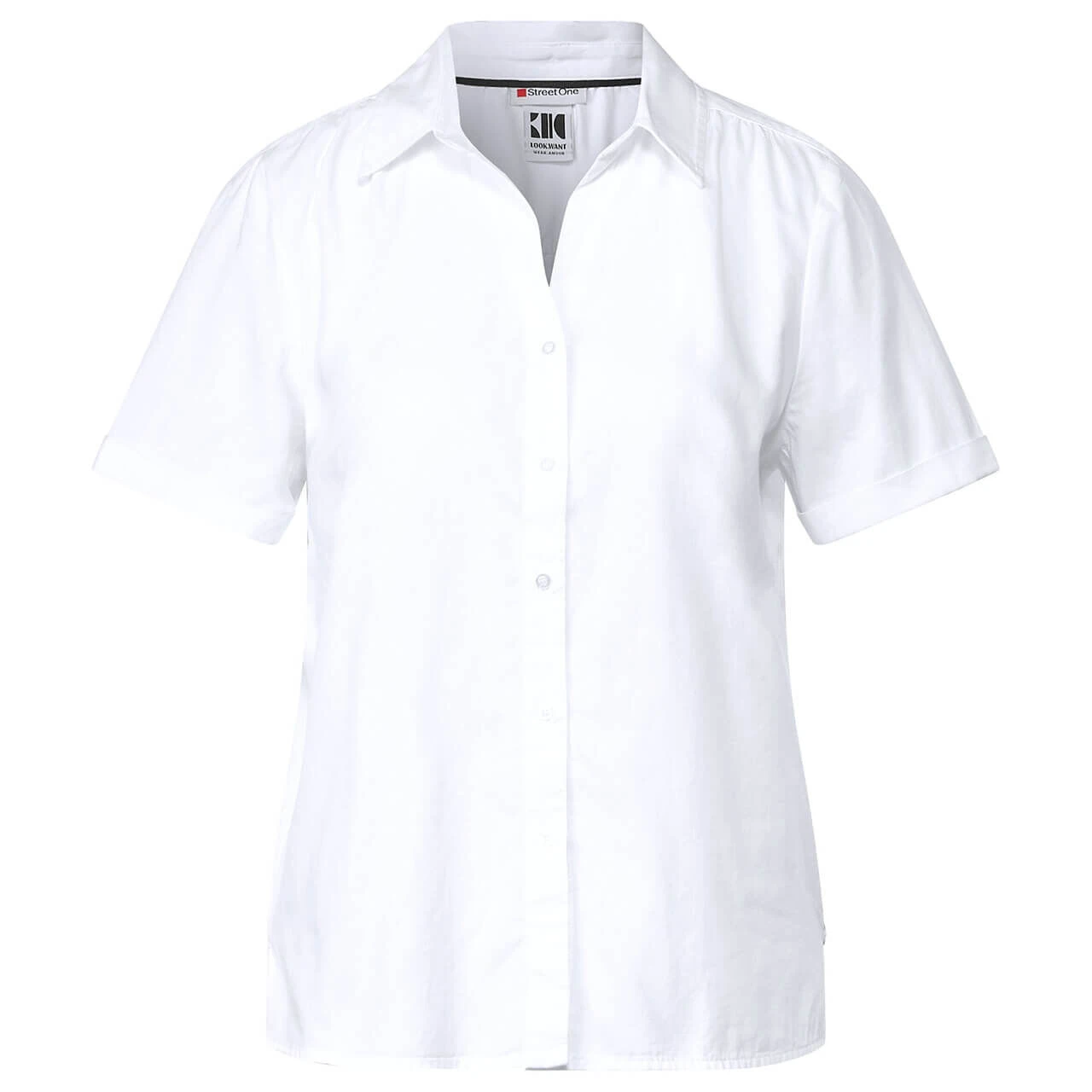 Street One Damen Cotton Kurzarm Bluse White 1 Street One Damen Cotton Kurzarm Bluse White