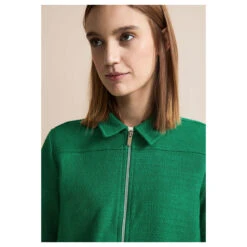 Street One Damen Shirtjacke Fresh Green -Modebekleidungs Geschäft street one fine structure uni jack strickjacke gruen 15376 model detail