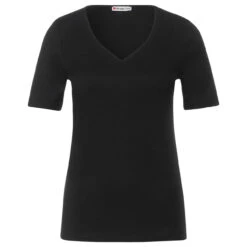 Street One Heart Neckline T-Shirt Black