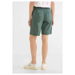 Street One Bonny Baumwoll Bermuda Soft Olive -Modebekleidungs Geschäft street one jeans bonny bermuda gruen 14765 ansicht hinten