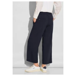 Street One Emee Wide Leg 7/8 Hose Deep Blue -Modebekleidungs Geschäft street one jeans emee solid wide leg blau 11238 model hinten