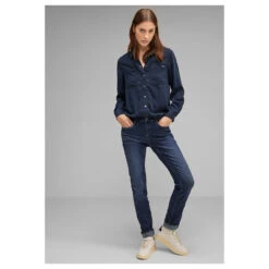 Street One Jane Jeans Authentic Indigo Thermo Denim -Modebekleidungs Geschäft street one jeans jane thermo blue 15120 model