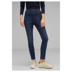 Street One Jeggings Ankle Jeans Deep Blue Washed -Modebekleidungs Geschäft street one jeans jeggings blau 15473 model vorne