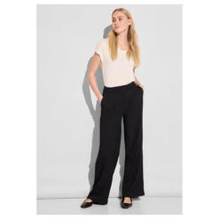 Street One Wide Leg Crincle Hose Black 13 Street One Wide Leg Crincle Hose Black -Modebekleidungs Geschäft street one jeans wide leg crincle crash schwarz 10001 model