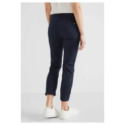 Street One Yulius Satin 7/8 Baumwollhose Deep Blue -Modebekleidungs Geschäft street one jeans yulius capri 3 4 blau 11238 ansicht hinten