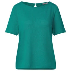 Street One Damen T-Shirt Knit Look Intense Aqua
